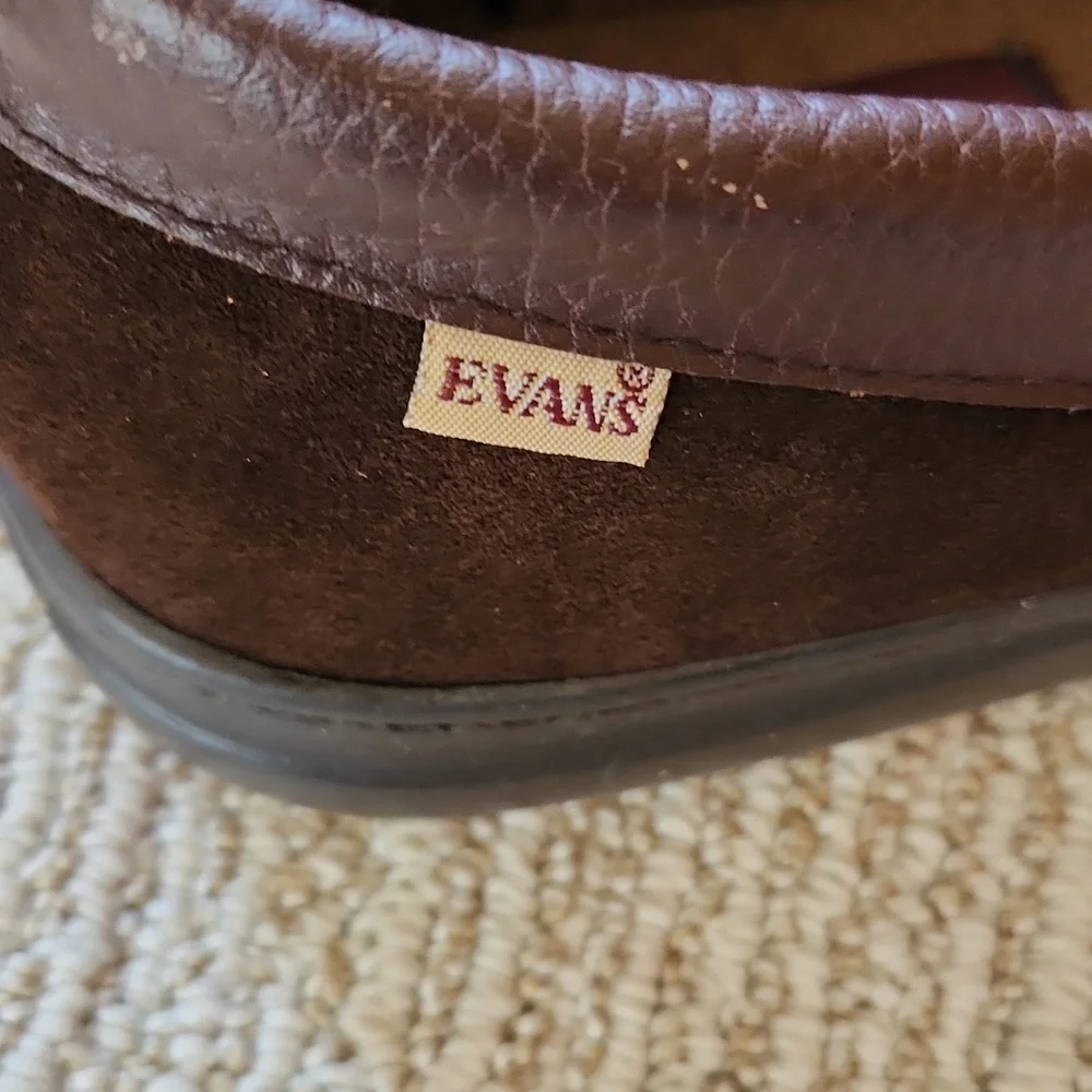 L.B. Evans Atlin Slipper 9EEE New in Box Chocolate - Picture 6 of 7